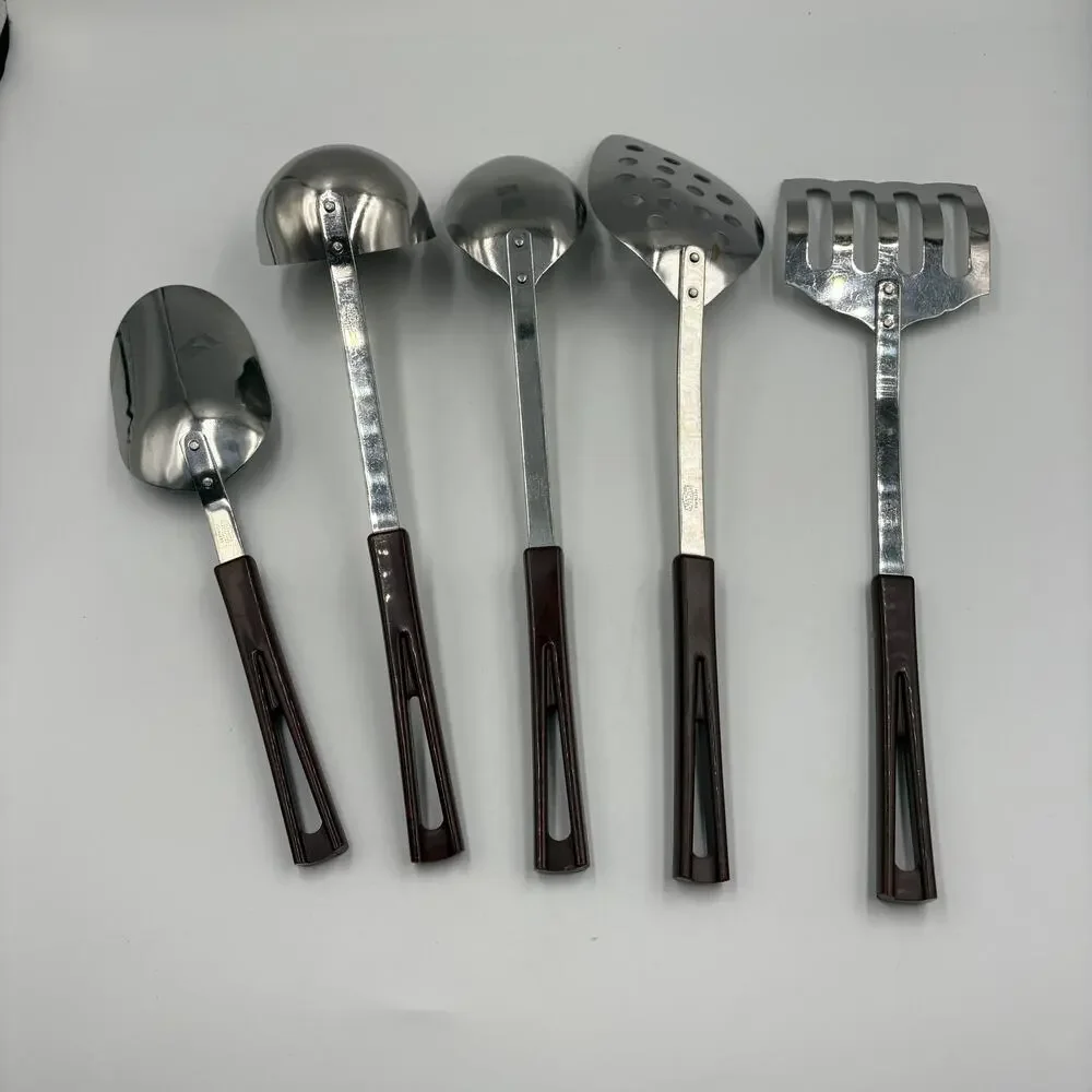 Vintage Stanhome 5 Pc Stainless Steel Kitchen Utensils Set Bakelite Handles MCM